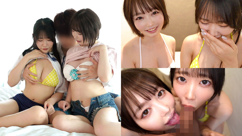 simw013Fカップパイズリ巨乳素人ゆの&みさの乳揺れ画像2